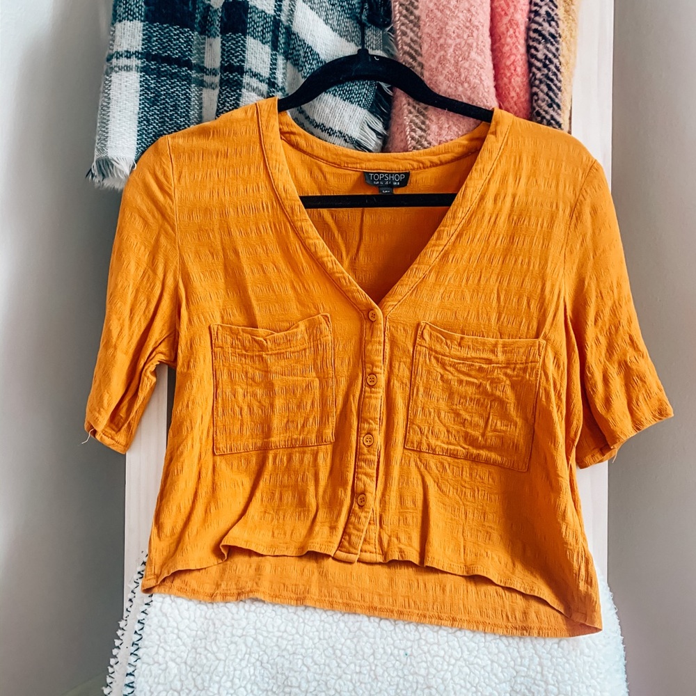 Orange TOPSHOP crop top